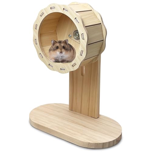 kathson Hamster-Trainingsrad aus Holz, 12,5 cm, leise, drehende Laufräder mit Ständer, für Hamster, Rennmäuse, Mäuse und andere kleine Haustiere kathson Hamster-Trainingsrad aus Holz, 12,5 cm, leise, drehende Laufräder mit Ständer, für Hamster, Rennmäuse, Mäuse und andere kleine Haustiere von kathson