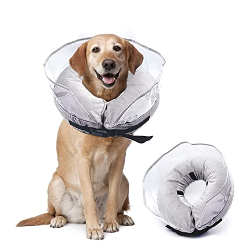 kathson Hundekegel, weich, aufblasbar, Hundehalsband für Hunde nach Operationen, um Lecken und Kratzen zu verhindern, Hunde-Donut-Halsband, Kegel mit verbesserter Anti-Leck-Schallwand für kleine, von kathson