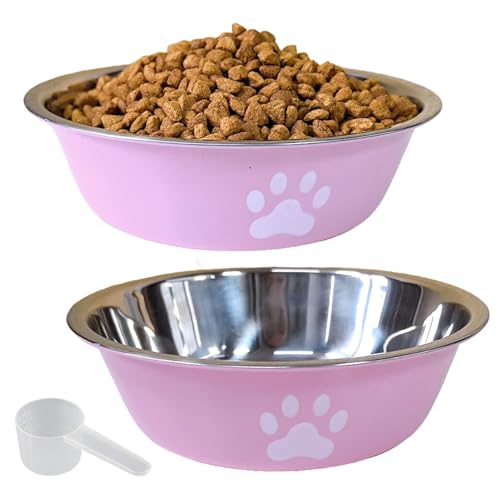 kathson Hundenäpfe aus Edelstahl, auslaufsicher, 15,2 cm, rutschfeste Gummi-Unterseite, Futter- und Wassernapf, für mittelgroße und kleine Hunde, Rosa, 2 Stück kathson Hundenäpfe aus Edelstahl, auslaufsicher, 15,2 cm, rutschfeste Gummi-Unterseite, Futter- und Wassernapf, für mittelgroße und kleine Hunde, Rosa, 2 Stück von kathson