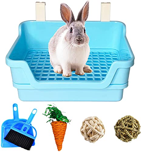 kathson Kaninchen Katzentoilette, Haustier-Töpfchen, Trainer Ecktoilette (blau) von kathson