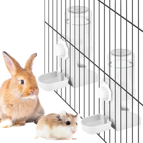 kathson Kaninchen-Wasserspender für Käfig, 480 ml, hängende Meerschweinchen-Wasserflasche, kein Tropfen, automatische Hasen-Wasserflasche, kein Auslaufen, kleine Tier-Wasserflasche für Chinchilla von kathson