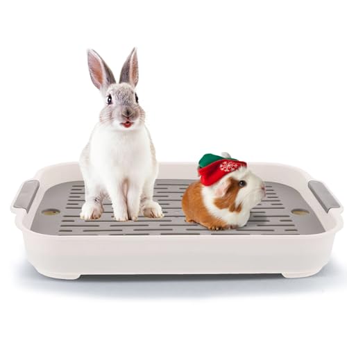 kathson Kaninchentoilette, Meerschweinchentrainingsklo, Haustiertoilette, Töpfchen, kleine Tiere, Ecktoilette für Kaninchen, Hamster, Frettchen, Chinchilla, Igel (weiß) von kathson