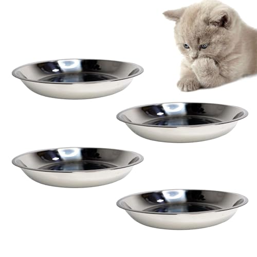 kathson Katzennapf aus Edelstahl, flach, breit, 4 Stück, Flache und breite Näpfe, für Katzen und Hunde, passend für erhöhte Ständer, 20 cm Durchmesser kathson Katzennapf aus Edelstahl, flach, breit, 4 Stück, Flache und breite Näpfe, für Katzen und Hunde, passend für erhöhte Ständer, 20 cm Durchmesser von kathson