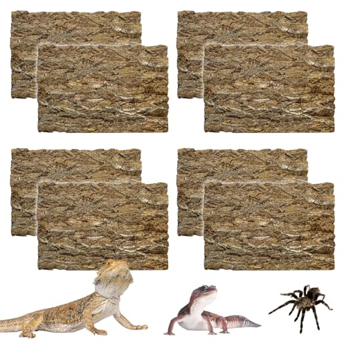 kathson Korkfliesen-Hintergrund, Rinde, 30 cm L x 20 cm B, Reptilien-Tank-Hintergrund, Terrarium, Wanddekoration, natürliche Reptilien-Klettermatte für Spinne, Gecko, Eidechse, Chamäleon, Bartdrache, von kathson