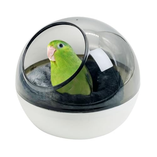 kathson Kunststoff Vogelnest Kaufest Kleines Bett mit Matte Hängende Haus Hütte Vogelkäfig Zucht Schlüpfen Nest Waschbar Sittich Nest für Papagei Wellensittich Liebe Vogel Kanarienvogel (Grau) von kathson