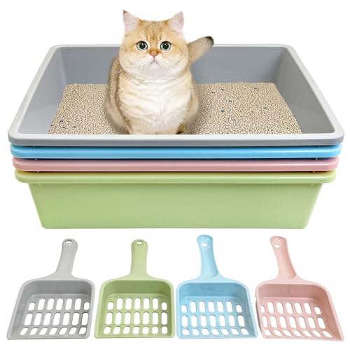 kathson Offene Katzentoilette mit Schaufeln aus Kunststoff, mittlere Hasentoilette, niedriger Eingang, Katzentoilette für Welpen und andere Kleintiere, 38,1 x 28,9 x 10,2 cm, 4 Stück kathson Offene Katzentoilette mit Schaufeln aus Kunststoff, mittlere Hasentoilette, niedriger Eingang, Katzentoilette für Welpen und andere Kleintiere, 38,1 x 28,9 x 10,2 cm, 4 Stück von kathson