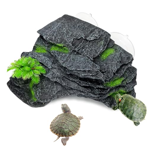 kathson Schildkröten-Plattform mit Saugnäpfen, Schildkröte, Kletterstufe, Aquarium-Ornament, Felsschildkröte, schwimmendes Dock, ruhende Sonnenterrasse für Amphibien, Reptilien, Grau kathson Schildkröten-Plattform mit Saugnäpfen, Schildkröte, Kletterstufe, Aquarium-Ornament, Felsschildkröte, schwimmendes Dock, ruhende Sonnenterrasse für Amphibien, Reptilien, Grau von kathson