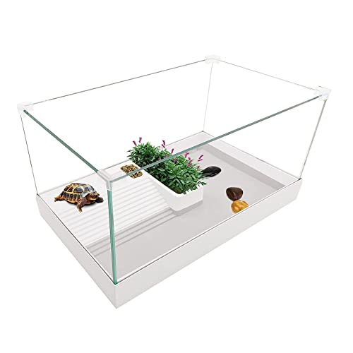 kathson Turtle Tank Aquarium Tortoise Glas Habitat Terrarium mit Abdeckplattform Filterschicht Abflussdesign Multifunktionaler Bereich für Einsiedlerkrebse, Schildkröten, Garnelen (kombiniert, 17,91 von kathson