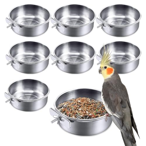 kathson Vogelfutterspender aus Edelstahl, für Papageien, Wasserkäfigschalen mit Klemmhalter, Vogelfutterspender für Sittiche, Nymphensittiche, Wellensittiche, Wellensittiche, Finken und Kleintiere, 8 kathson Vogelfutterspender aus Edelstahl, für Papageien, Wasserkäfigschalen mit Klemmhalter, Vogelfutterspender für Sittiche, Nymphensittiche, Wellensittiche, Wellensittiche, Finken und Kleintiere, 8 von kathson