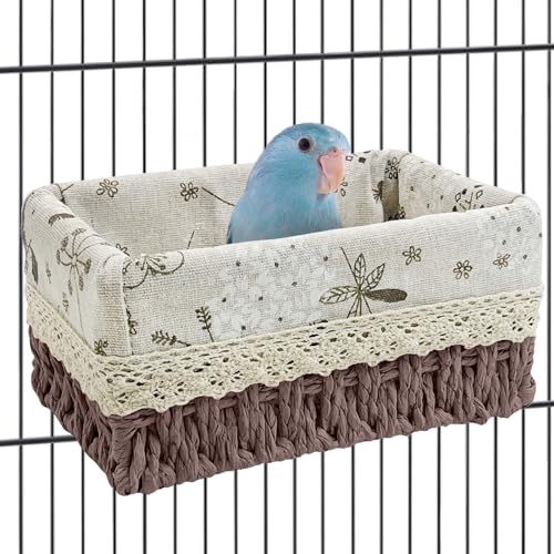 kathson Vogelnest Papageienhaus Vögel Schlafbett Strohgewebe Ganzjahreshängematte Vogelbett Kuschelhütte Vogelkäfig Zubehör für Sittiche Wellensittiche Nymphensittiche Sittiche Nymphensittiche von kathson