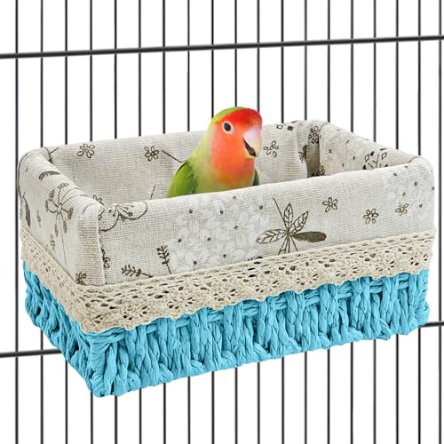 kathson Vogelnest für Papageien, Haus, Vögel, Schlafbett, Strohgewebe, für alle Jahreszeiten, Hängematte, Vogelbett, Kuschelhütte, Vogelkäfig, Zubehör für Sittiche, Wellensittiche, Nymphensittiche von kathson