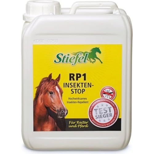 kavalio Stiefel RP1 Insekten-Stop Spray 2500ml Kanister Insektenschutz für Pferd & Reiter ohne Alkohol geruchsarm hautfreundlich Sensible Pferde Icaridin inklusive Postkarte von kavalio