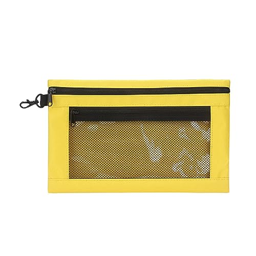 kawehiop Hand Hardware Werkzeugtasche mit Reißverschluss für praktische Stofftasche, Hardware Taschen Werkzeug Aufbewahrungstasche, weitgehend wasserdicht, Gelb, 30.5 * 19.5 cm von kawehiop