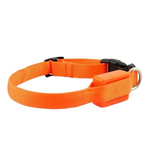 kawehiop Hundehalsband, geeignet für alle Rassen, verstellbare Schnallen, angenehm zu tragen, Nylon Hundegepäckgurt, Nylon Hundehalsband, Orange (Batterie) von kawehiop