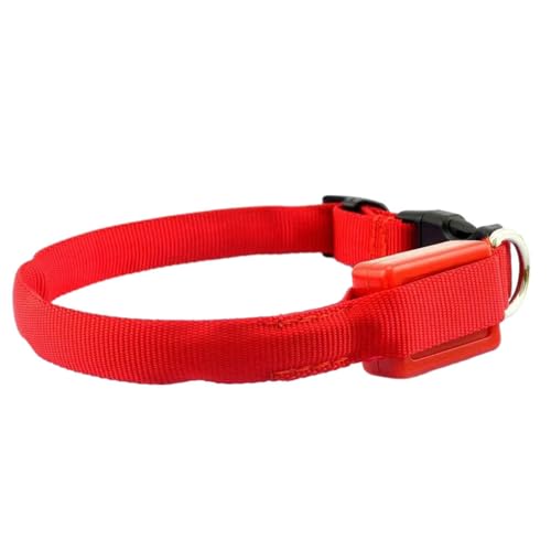kawehiop Hundehalsband, geeignet für alle Rassen, verstellbare Schnallen, angenehm zu tragen, Nylon Hundegepäckgurt, Nylon Hundehalsband, rot (Batterie) von kawehiop