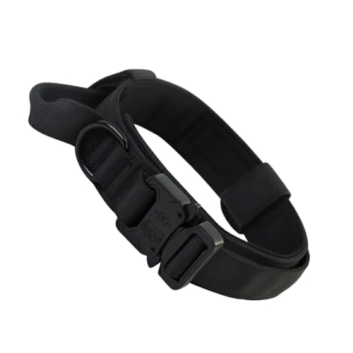 kawehiop Hundehalsband Leine Kombination, unverformbar, mühelos, verhindert Hektik, passend für alle Hunde, Nylon, verstellbar, taktisches Schnallenschloss, Schwarz, L kawehiop Hundehalsband Leine Kombination, unverformbar, mühelos, verhindert Hektik, passend für alle Hunde, Nylon, verstellbar, taktisches Schnallenschloss, Schwarz, L von kawehiop