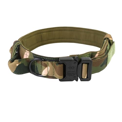kawehiop Hundehalsband Leine Kombination, unverformbar, mühelos, verhindert Hektik, passend für alle Hunde, Nylon, verstellbar, taktisches Schnallenschloss, Tarnung, L kawehiop Hundehalsband Leine Kombination, unverformbar, mühelos, verhindert Hektik, passend für alle Hunde, Nylon, verstellbar, taktisches Schnallenschloss, Tarnung, L von kawehiop