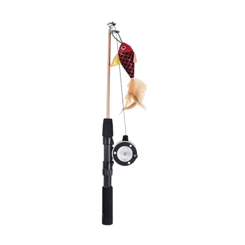 kawehiop Interaktives Katzenspielzeug, gesund und hygienisch, einfach zu vielseitig einsetzbar, Geschenke, Kunststoff Fisch förmiges Angelruten Katzenspielzeug, roter Fisch kawehiop Interaktives Katzenspielzeug, gesund und hygienisch, einfach zu vielseitig einsetzbar, Geschenke, Kunststoff Fisch förmiges Angelruten Katzenspielzeug, roter Fisch von kawehiop