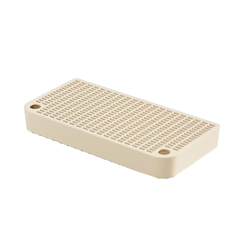 kawehiop Katzenstreu Stufe und Treppe, stilvolles Haustier Zubehör für zu Hause, erhöhte Katzenstreu Rampe, ABS Katzentoiletten Einlagen, Katzenmatte, Khaki von kawehiop