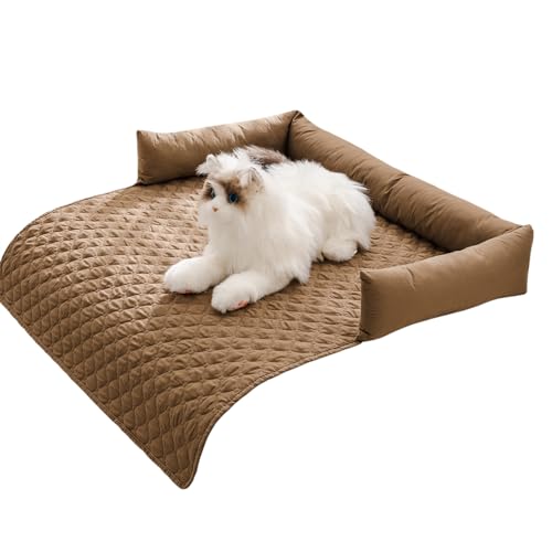 kawehiop Kühlendes Haustierbett, Universalbett, wasserdichtes Schlafsofa, 90 x 90 cm, waschbar, rutschfeste Haustiermatte für Sofa und Auto (grau), Kamel, 90X90cm von kawehiop