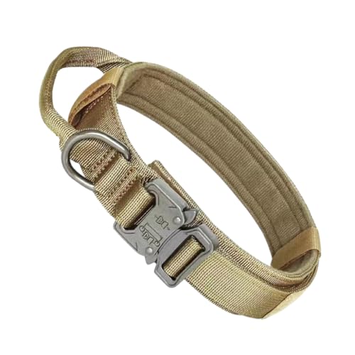 kawehiop Nylon Hundehalsband mit Kontrollgriff für Taktische Zwecke – Robustes taktisches Hundehalsband mit Kontrollgriff, Khaki, M kawehiop Nylon Hundehalsband mit Kontrollgriff für Taktische Zwecke – Robustes taktisches Hundehalsband mit Kontrollgriff, Khaki, M von kawehiop