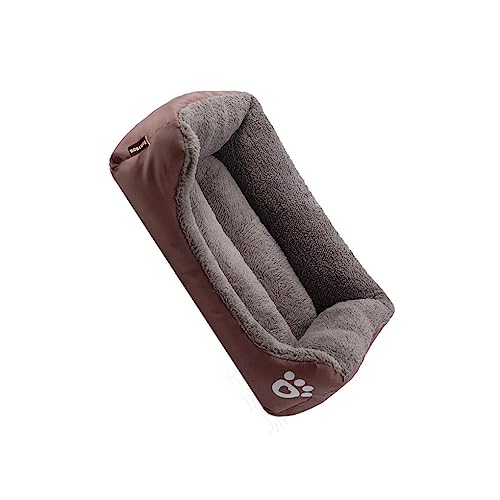 kawehiop Rechteckige Form Hundekatzenbett Waschbares Haustier Lange Plüschmatten PP Baumwollfutter Warm Cattery Schlafsofa Thermal Zwinger Verwendung, M von kawehiop