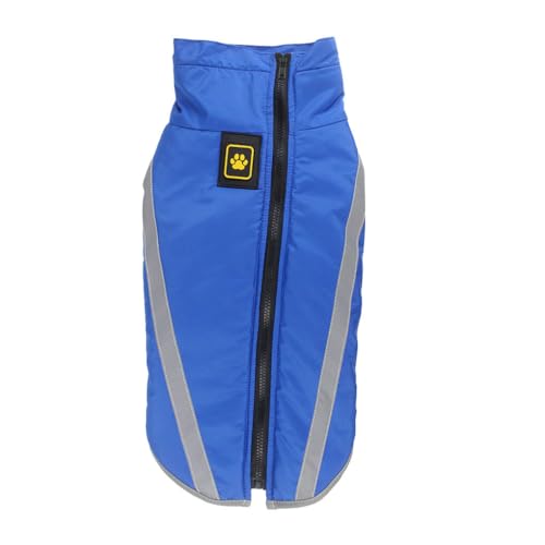 kawehiop Reflektierende wasserdichte Hundejacke, sicher für Hundespaziergänge, reflektierende Hundejacke, Polyester, Winter Hundejacke, Hundekleidung, Blau, XL kawehiop Reflektierende wasserdichte Hundejacke, sicher für Hundespaziergänge, reflektierende Hundejacke, Polyester, Winter Hundejacke, Hundekleidung, Blau, XL von kawehiop