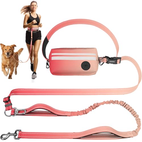 Hundeleine mit abnehmbarer Reißverschlusstasche, doppelt gepolsterten Griffen und strapazierfähigem Bungee zum Gehen, Joggen und Laufen, Orange Hundeleine mit abnehmbarer Reißverschlusstasche, doppelt gepolsterten Griffen und strapazierfähigem Bungee zum Gehen, Joggen und Laufen, Orange von kazazoo