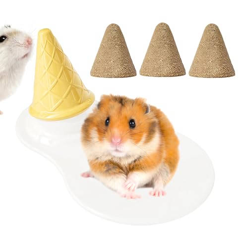kdkskss Hamsterbett | Kühle Matte Keramik Hamsterhaus Nest - Konische Kühlmatte Kau Spielzeug mit Knabberstäbchen, Kleintierbedarf Ruhelandschaft kdkskss Hamsterbett | Kühle Matte Keramik Hamsterhaus Nest - Konische Kühlmatte Kau Spielzeug mit Knabberstäbchen, Kleintierbedarf Ruhelandschaft von kdkskss