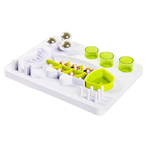 kdkskss Hundenapf Slow Feeder | Design Hundeschüssel Zur Verlangsamung Der Nahrungsaufnahme - Mit 3 Rotierenden Katzenminze Bällen Und Rutschfester Basis | Für Mittelgroße Und Große Hunde von kdkskss