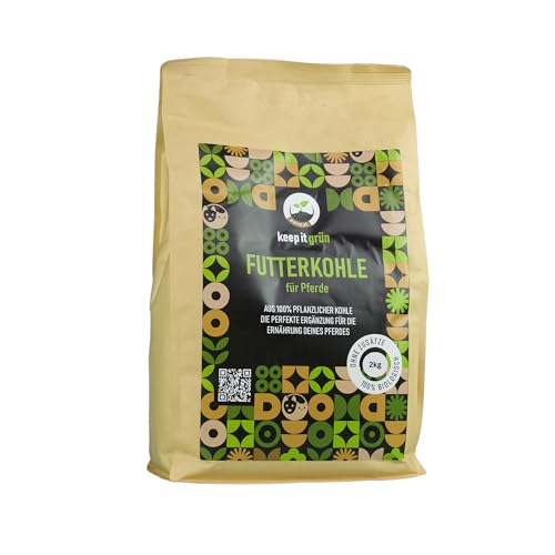 Futterkohle für Pferde (2kg) – ohne Zusätze | perfekte Körnung zur Futterbeigabe | kann Schad- und Giftstoffe binden | rein pflanzlich & geschmacksneutral | für besseres Stallklima | keep it grün von keep it grün