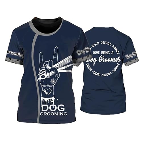keephenDE Pet Store Lustige Uniform Tier Hundefrisör 3D gedruckt Unisex Arbeit lose bequemen Rundhalsausschnitt Kurzarm-T-Shirt Tops keephenDE Pet Store Lustige Uniform Tier Hundefrisör 3D gedruckt Unisex Arbeit lose bequemen Rundhalsausschnitt Kurzarm-T-Shirt Tops von keephenDE