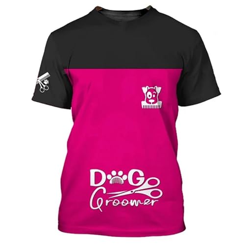 keephenDE Pet Store Lustige Uniform Tier Hundefrisör 3D gedruckt Unisex Arbeit lose bequemen Rundhalsausschnitt Kurzarm-T-Shirt Tops keephenDE Pet Store Lustige Uniform Tier Hundefrisör 3D gedruckt Unisex Arbeit lose bequemen Rundhalsausschnitt Kurzarm-T-Shirt Tops von keephenDE