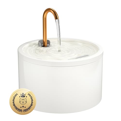 Keimi Katzenbrunnen Keramik, 2.1L Trinkbrunnen für Katze, Leiser Wasserspender für Haustiere, Katzenbrunnen für mehrere Haustiere, Filter für sauberes Wasser, Hygienisch und leicht zu reinigen, Weiße Keimi Katzenbrunnen Keramik, 2.1L Trinkbrunnen für Katze, Leiser Wasserspender für Haustiere, Katzenbrunnen für mehrere Haustiere, Filter für sauberes Wasser, Hygienisch und leicht zu reinigen, Weiße von keimi