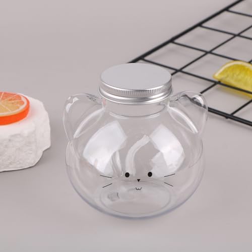 kekafu Tragbare und transparente Wasserflaschen im Katzen-Design für Milch, Tee, Kaffee, Saft; BPA-freier Trinkbecher für den Heimgebrauch kekafu Tragbare und transparente Wasserflaschen im Katzen-Design für Milch, Tee, Kaffee, Saft; BPA-freier Trinkbecher für den Heimgebrauch von kekafu