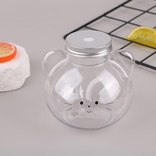 kekafu Tragbare und transparente Wasserflaschen im Katzen-Design für Milch, Tee, Kaffee, Saft; BPA-freier Trinkbecher für den Heimgebrauch kekafu Tragbare und transparente Wasserflaschen im Katzen-Design für Milch, Tee, Kaffee, Saft; BPA-freier Trinkbecher für den Heimgebrauch von kekafu