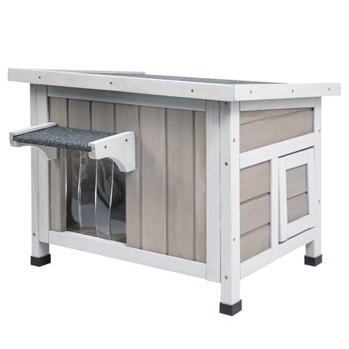 Ketive Isoliertes Katzenhaus für den Außenbereich, Katzenhaus für Wildkatzen im Winter, rundum Schaumstoffisolierung, wetterfeste Holz-Katzenhäuser für Katzen, Kaninchen und Kleintiere, mit Fluchttür, Ketive Isoliertes Katzenhaus für den Außenbereich, Katzenhaus für Wildkatzen im Winter, rundum Schaumstoffisolierung, wetterfeste Holz-Katzenhäuser für Katzen, Kaninchen und Kleintiere, mit Fluchttür, von ketive