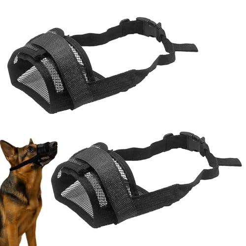 keyxer 2 Stück Museliere für kleine Hunde Museliere für kleine Hunde, Schnellregelung der Museliere, Museliere gegen Abfälle und Stecke, Die Größe L ist von 16 bis 23 cm.(Schwarz,L) von keyxer