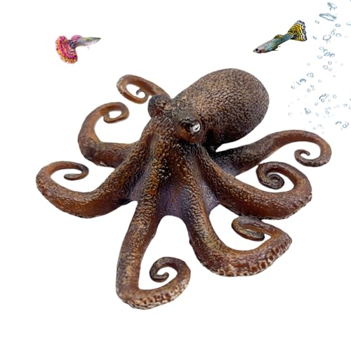 khanoqq Niedliche Aquarium-Dekoration für Aquarien, Kraken-Ornamente, Schreibtisch-Tischstatue, realistische Aquarium-Landschaft für kleine Fische, Krabben, Garnelen, Teich von khanoqq