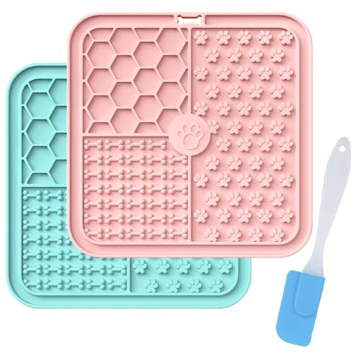 Licky Mats für Hunde und Katzen, Premium Leckmatten mit Saugnäpfen für Hunde Angstlinderung, Hunde Leckmatten zum Baden, Pflegen und Training, Rosa und Cyan Licky Mats für Hunde und Katzen, Premium Leckmatten mit Saugnäpfen für Hunde Angstlinderung, Hunde Leckmatten zum Baden, Pflegen und Training, Rosa und Cyan von khlerox