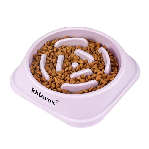 Slow Feeder Hundenäpfe, 1er-Pack, rutschfeste Futternäpfe, Anti-Erstickungs- und interaktiver Blähungsstopp-Hundenäpfe für kleine und mittelgroße Hunde und Katzen (Lila) von khlerox
