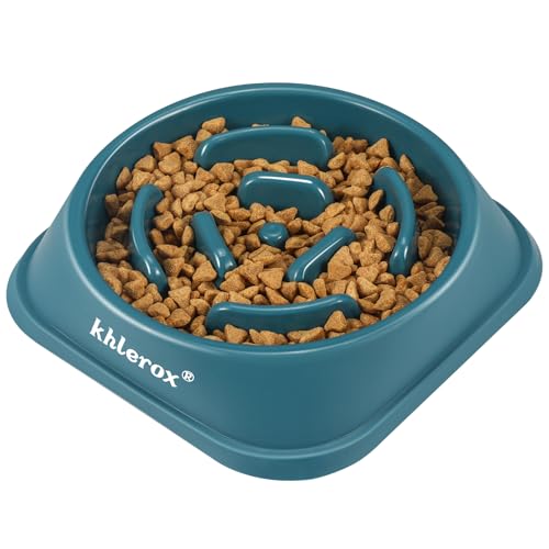 Slow Feeder Hundenäpfe, 1er-Pack, rutschfeste Futternäpfe, Anti-Erstickungs- und interaktiver Blähungsstopp-Hundenäpfe für kleine und mittelgroße Hunde und Katzen (Navy blau) von khlerox
