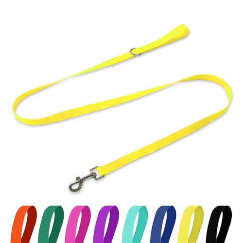 Kidding Pets Wasserdichte Hundeleine, 1,5 m, langlebig, geruchsdicht, mit starken Metallhaken, passend für kleine, mittelgroße oder große Hunde, Gelb, 1,8 m – 2,5 cm Breite Kidding Pets Wasserdichte Hundeleine, 1,5 m, langlebig, geruchsdicht, mit starken Metallhaken, passend für kleine, mittelgroße oder große Hunde, Gelb, 1,8 m – 2,5 cm Breite von kidding pets
