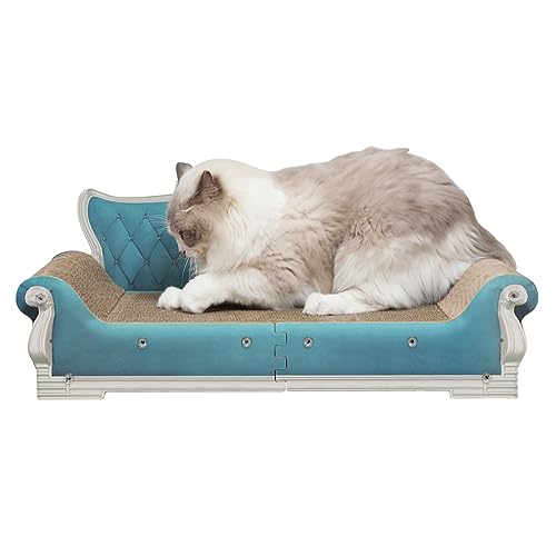 Kratzunterlage in Katzensofa-Form für große, mittelgroße und kleine Indoor-Katzen, 69,8 cm Länge, größere, recycelbare, wendbare Kratzmatte aus Karton zum Ausruhen, Krallenschleifen und Spielen (blau) Kratzunterlage in Katzensofa-Form für große, mittelgroße und kleine Indoor-Katzen, 69,8 cm Länge, größere, recycelbare, wendbare Kratzmatte aus Karton zum Ausruhen, Krallenschleifen und Spielen (blau) von kidding pets