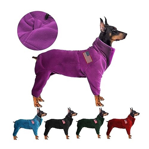 Hundemantel Hundejacken Polar-Fleece Haustier winddicht Hundepullover Haustiere Bekleidung Warm Fleece Gepolstert Winter Hunde Mäntel Welpen Kleine Mittel Große Hundekleidung für Hund Lila 3XL von kims cosiart