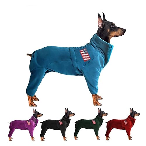 Hundemantel Hundejacken Polarfleece Haustier winddicht Hundepullover Haustiere Bekleidung Warm Fleece Gepolstert Winter Hunde Mäntel Welpen Kleine Mittel Große Hundekleidung für Hund Blau 4XL von kims cosiart