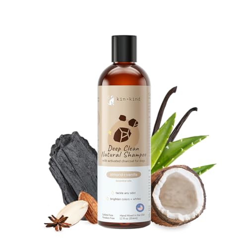 kin+kind Natürliches Hunde-Shampoo, Aktivkohle – Tiefenreinigung, beseitigt Gerüche, hellt Weiß – natürliche Formel mit Bio-Aloe, Olivenöl und Kokosöl – hergestellt in den USA (Deep Clean Almond + Vanille) kin+kind Natürliches Hunde-Shampoo, Aktivkohle – Tiefenreinigung, beseitigt Gerüche, hellt Weiß – natürliche Formel mit Bio-Aloe, Olivenöl und Kokosöl – hergestellt in den USA (Deep Clean Almond + Vanille) von kin+kind