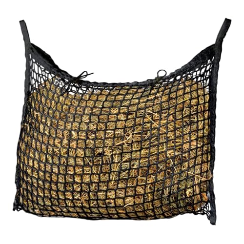 kingsea Heunetz Pferde 120cm x 90cm, Engmaschig 3 cm Netz Großer robuster Heusack Futternetz Heusack für artgerechte Fütterung, Schwarz kingsea Heunetz Pferde 120cm x 90cm, Engmaschig 3 cm Netz Großer robuster Heusack Futternetz Heusack für artgerechte Fütterung, Schwarz von kingsea