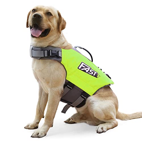 Haustier-Sicherheits-Badeanzug, Hundeweste, Hundeschwimmweste – Ripstop-Hundeschwimmweste, reflektierende und verstellbare Hunde-Sicherheitsweste für Hunde mit Rettungsgriff zum Schwimmen und von kink-au
