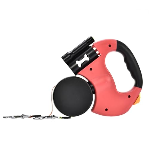 Doppelte, einziehbarer Hundekleider, einziehbare reflektierende Leine für Gehen, Hundeleine mit LED -Leuchten, Hundeverlängerung Blei für große mittelgroße und kleine Hunde von kinrguiyuez